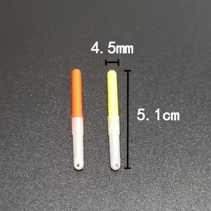 10 bâtons lumineux verts et rouges pour flotteurs de pêche de nuit, compatibles piles CR322 et CR425