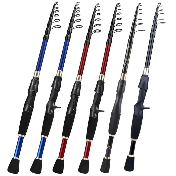 Canne télescopique Sougayilang ultra légère 1.8-2.4m spinning casting carbone leurres 10-30g transport facile