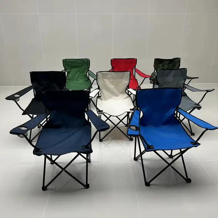 Chaise pliante pêche plage camping avec porte-bouteille tissu oxford portable siège extérieur