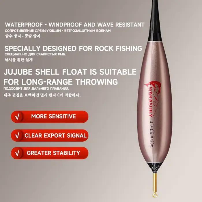 Float électronique lumineux 2025 pour pêche en roche haute sensibilité détection gravitaire type goutte d'eau