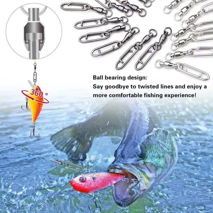 1/10Pcs Fishing Bearing Rotary Connector 0#-2# Silver Strong 360 ° Fishing Bait