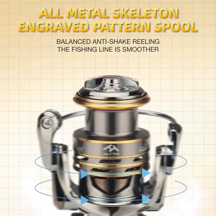 HAUT TON CD Spinning Fishing Reel 5.2:1 GearRatio 13.23Lbs Max Drag Metal Spoo F