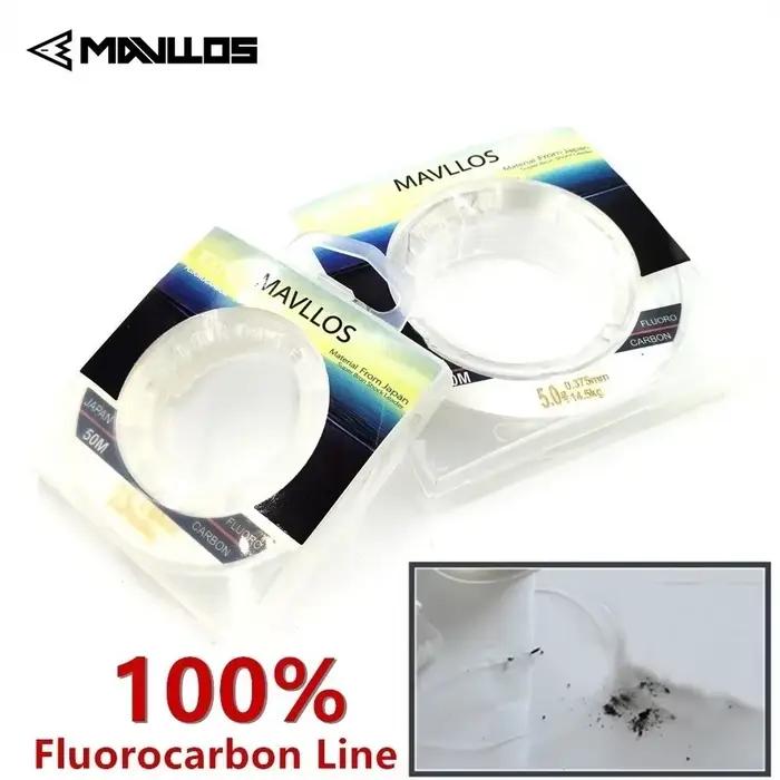 Ligne de pêche fluorocarbone Mavllos Ancient 100% - Fil monofilament invisible coulant pour leader pêche