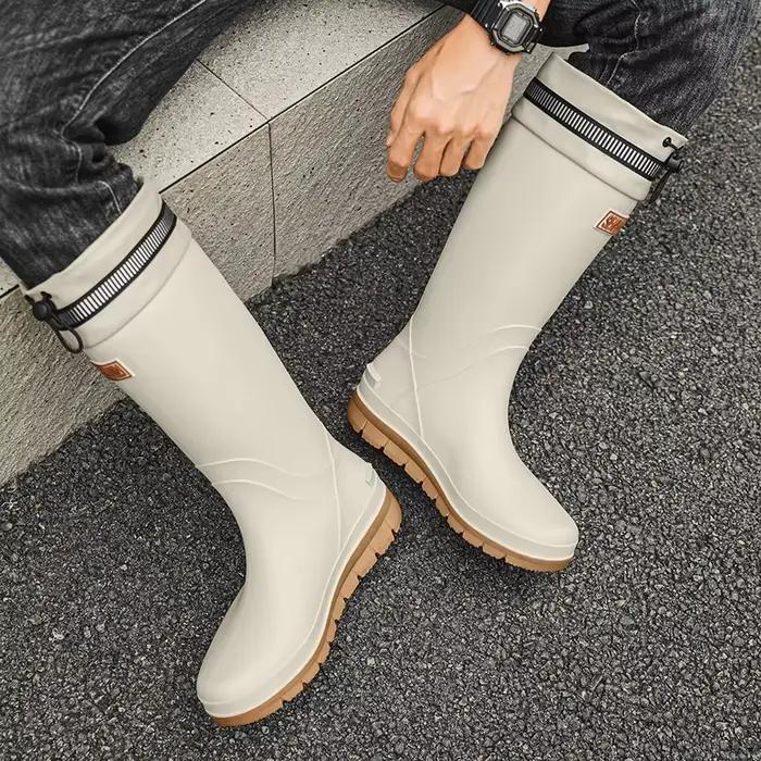 Men's High-Tube Waterproof Non-Slip Rain Boots Special for Delivery Riders Fishi