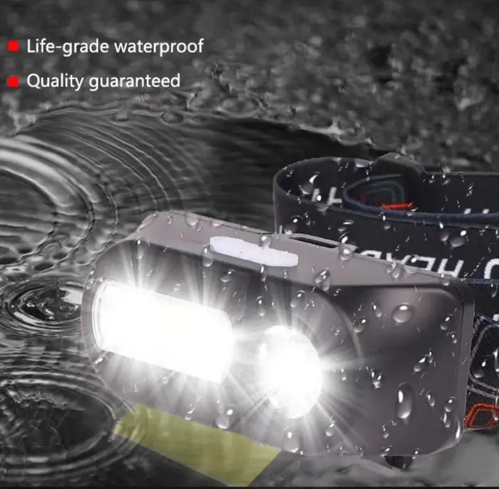 Lampe frontale rechargeable KDULIT 18650 double source pour camping pêche chasse occasions spéciales