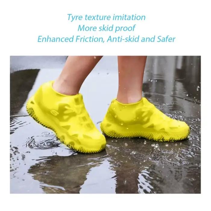 Chaussures de pluie étanches antidérapantes pour pêche - Bottes silicone réutilisables unisexes