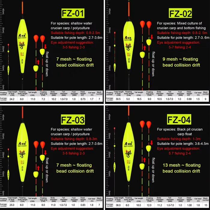 Flotteur de pêche composite nano perlé coulissant avec bille attractif pour montages esches flottantes