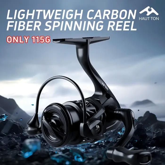 Moulinet spinning ultra-léger HAUT TON carbone 115g - 5+1 roulements pour pêche précise et sensible