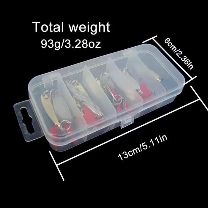 Kit complet 10 leurres cuillère métal or et argent - Set avec boîte de rangement pour pêche tous carnassiers