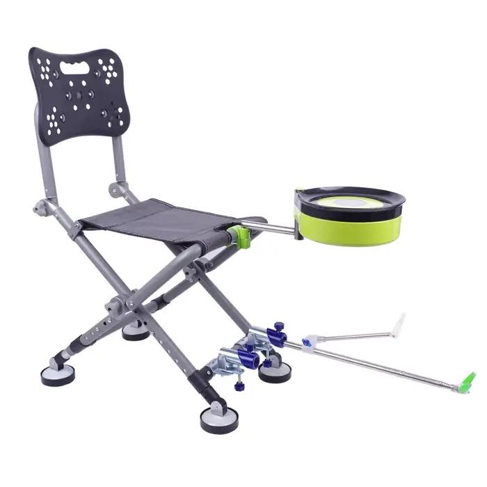 Fauteuil de pêche pliant réglable 180° avec dossier aluminium - Chaise portable pour camping et pêche