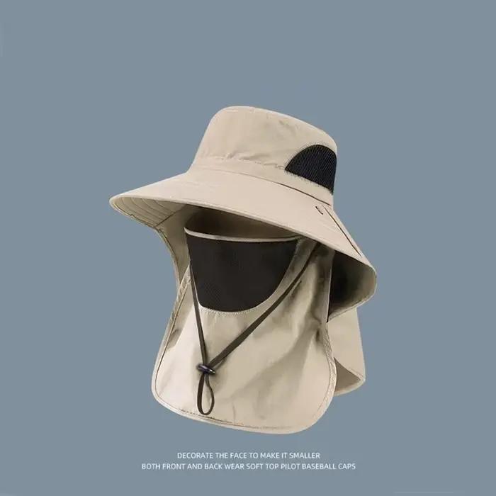 Chapeau été protection UV polyester solide pour homme femme pêche chasse randonnée camping