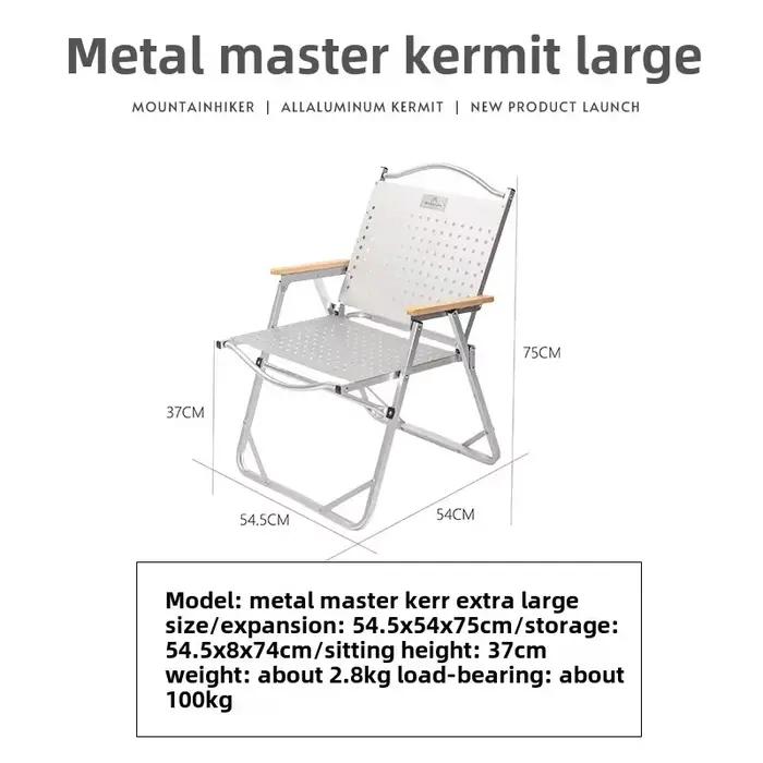 Chaise de pêche pliante portable en alliage aluminium et bois plastique pour extérieur