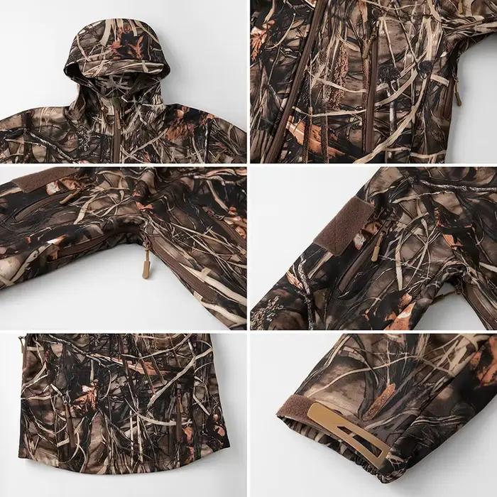 Veste de chasse ReFire Gear en polyester camouflage silencieuse pour homme activités extérieures automne hiver