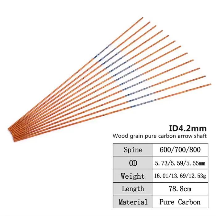 Fûts flèche carbone 33 pouces ID4.2mm spine 600/700/800 précision +/- .003 pêche à l'arc