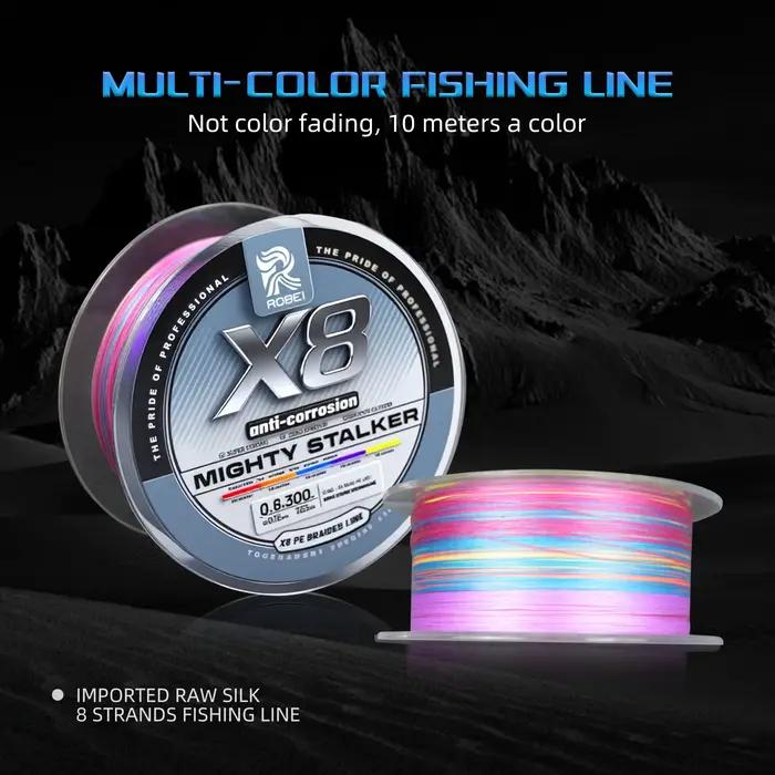 Ligne de pêche mer 300m super résistante 8 brins PE tressé multifilament sans décoloration