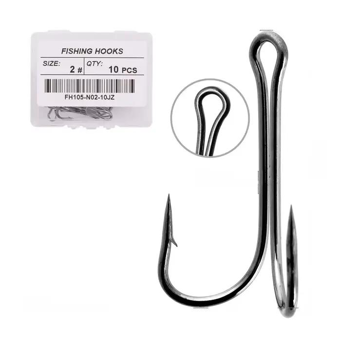 10 hameçons doubles anti-herbes pour leurres souples, appâts grenouille et jigs, pêche du black bass