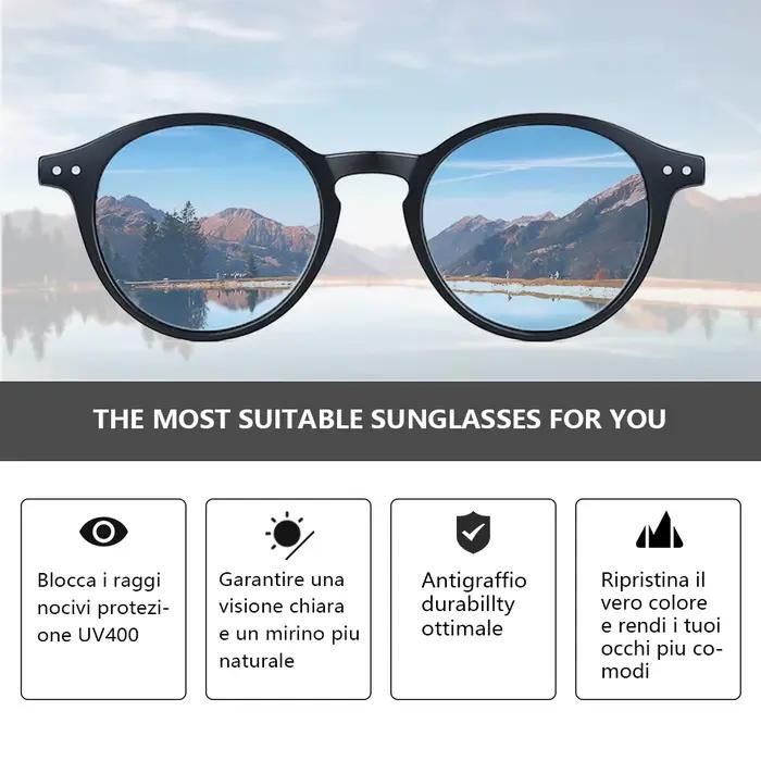 Lunettes de soleil polarisées rétro ZENOTTIC 2024 - Monture ronde pêche UV400 vintage