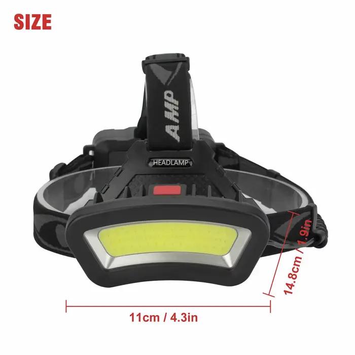 Lampe frontale LED rechargeable avec angle de faisceau large pour pêcheur nocturne et activités de plein air