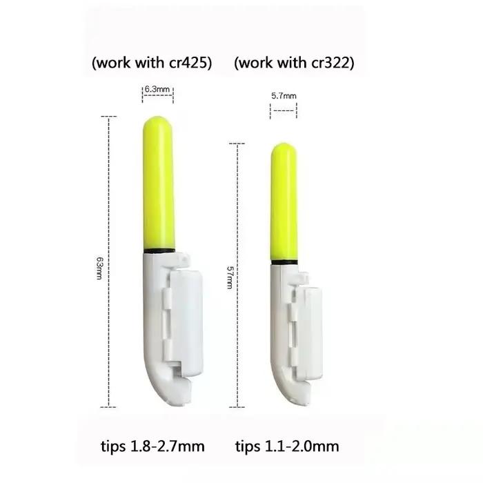 Lot de 10 lampes LED rechargeables pour canne à pêche, lampe clip nocturne pour pêche de nuit