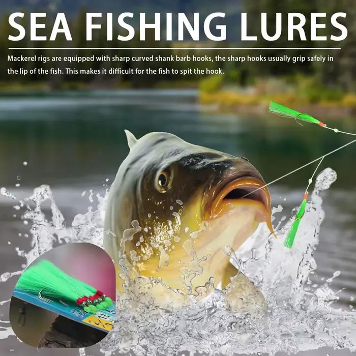 Montage sabiki TAKBAS 1 pack/10 hameçons - pour appâts vifs maquereaux eau douce et mer