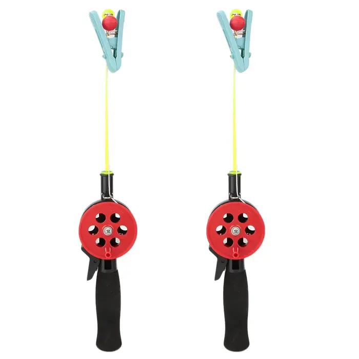 Kit 2 cannes pêche crabe avec pince crevettes - Accessoires pêche glace pour appâts crustacés
