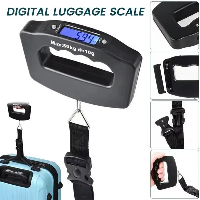 Balance numérique à crochet 50kg/10g portable - Pèse-bagages voyage avec rétroéclairage pour pêche
