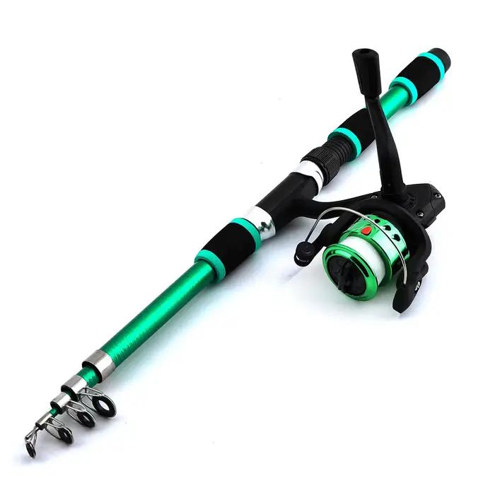 Canne à pêche enfant 1.8m ultra courte avec moulinet - Set complet pêche débutant sécurisé