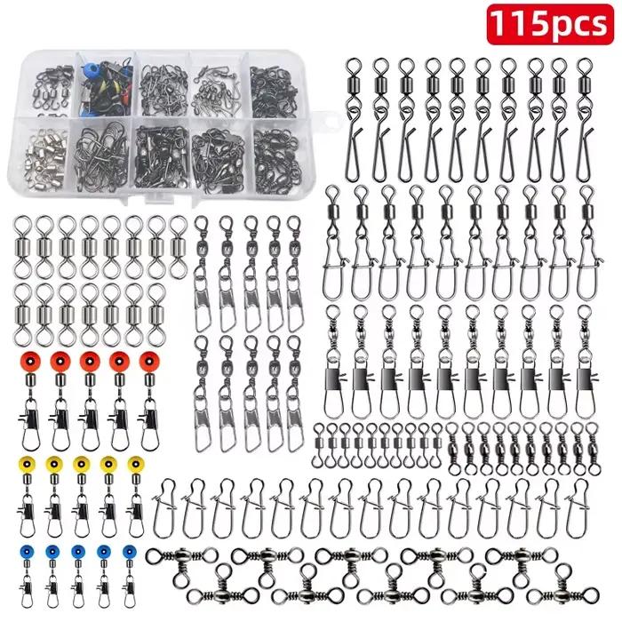 Set 115 connecteurs pêche quick change spinner émerillons rapides accessoires montages complets