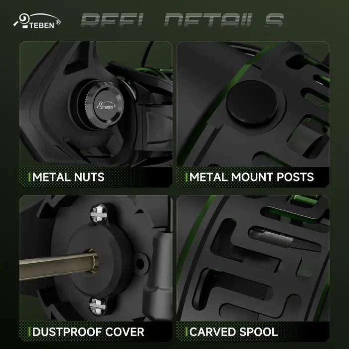 Moulinet spinning HAUT TON LS fibre de carbone ultra-léger 109g 5.2:1 pour mer et eau douce - 5+1 BB