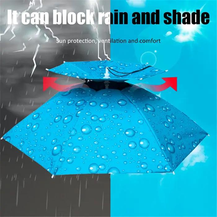 Chapeau parapluie portable armée verte - Protection solaire et pluie pour pêche camping pliable
