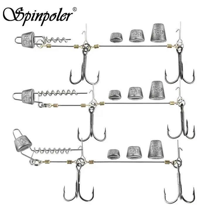 Montage pike stinger multi-profondeur hameçons #6 #1/0 #2/0 avec plombs 5g à 20g pour leurres souples