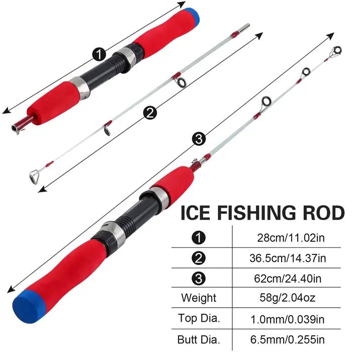 Canne à pêche sur glace Sougayilang 63cm 2 sections ultra légère - Équipement hiver portable