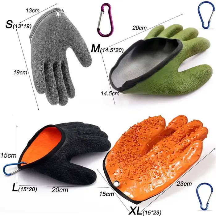 Gants de pêche pleine main étanches anti-dérapants anti-coupures durables pour capture carpe protection mains
