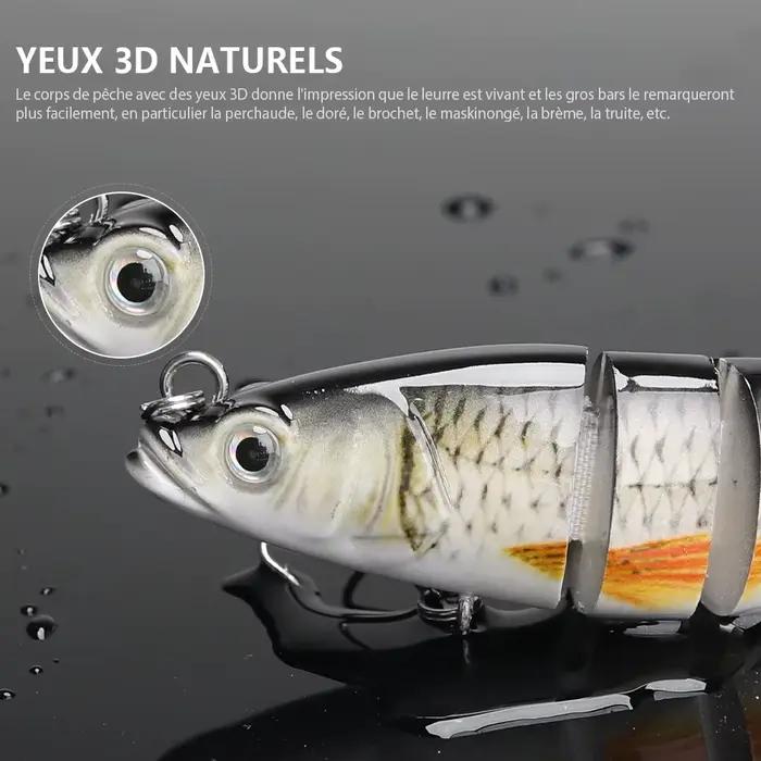 Leurre souple articulé VTAVTA 10-14 cm, appât dur 8 segments pour la pêche aux leurres crankbait