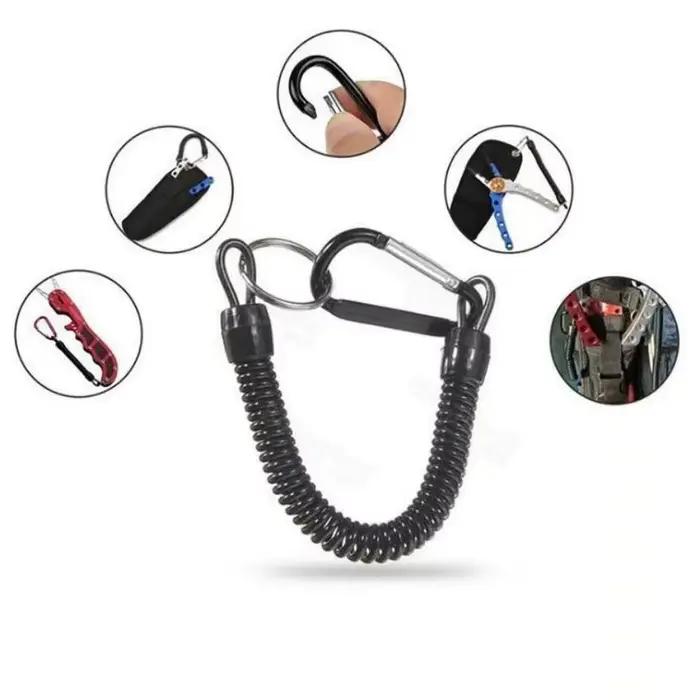 Lanières de pêche tactiques 5 pièces élastiques rétractables avec mousqueton - Anti-perte pour accessoires