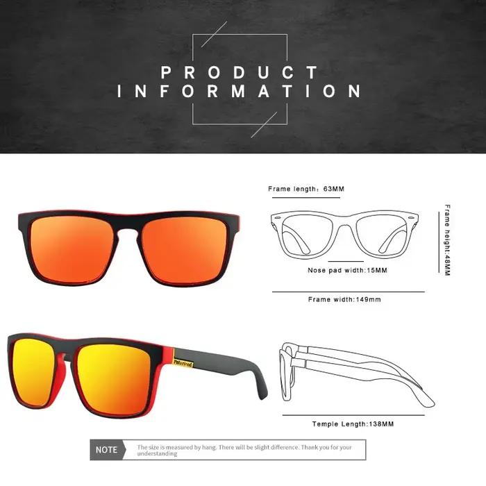 Lunettes de soleil carrées vintage polarisées luxe - Conduite pêche homme femme UV400