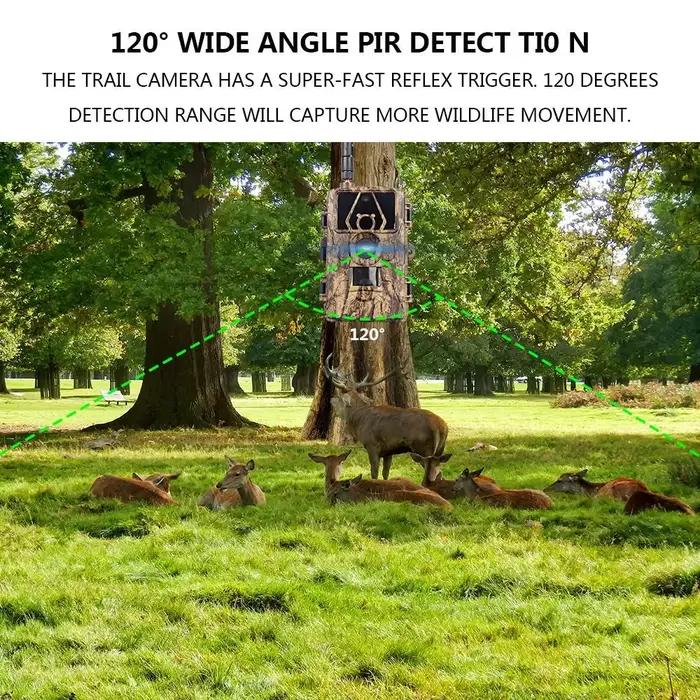 Caméra de chasse 8K WiFi PR801W 60MP étanche vision nocturne surveillance ferme application mobile