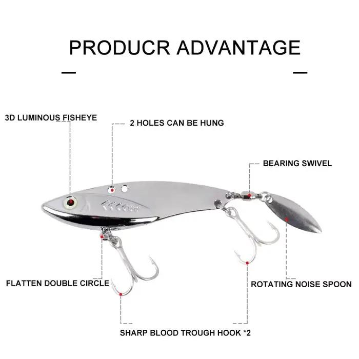 Leurre VIB métal zinc 5g-30g pour pêche longue distance en eau douce et eau salée