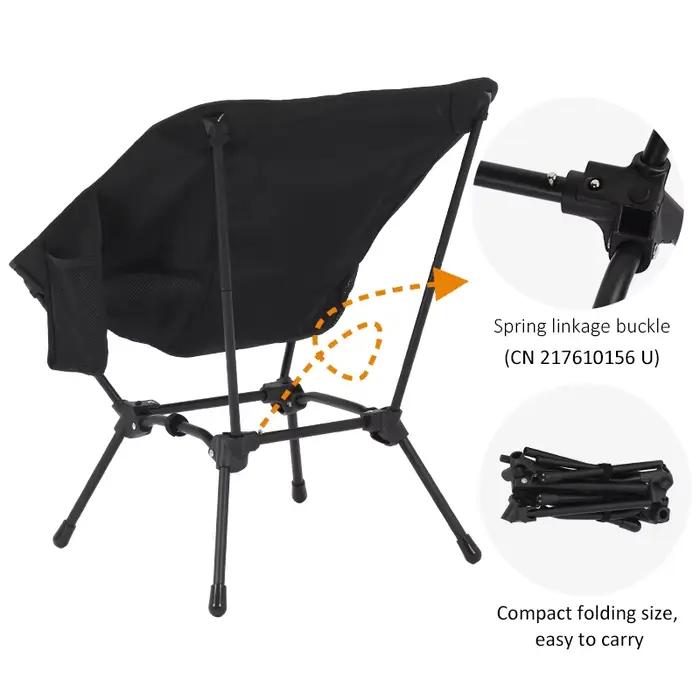 Tabouret de pêche carré structure robuste - chaise pliante camping fer légère fauteuil lune