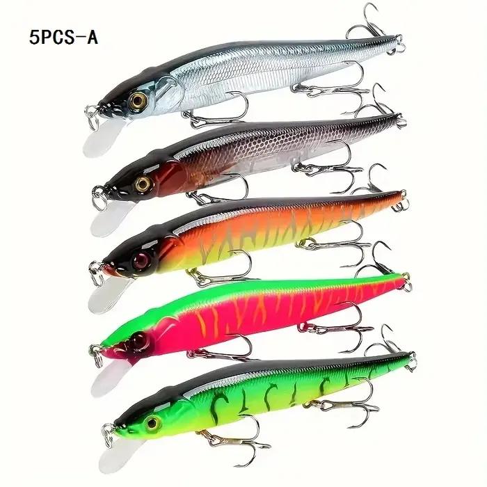 Leurres durs bioniques 11.5cm/14g pour brochet et perche - appâts artificiels wobblers 3D eyes 5/10 pièces
