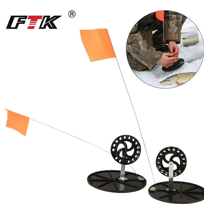 Canne à pêche sur glace FTK 2 pièces avec système de freinage pratique - Accessoire hiver