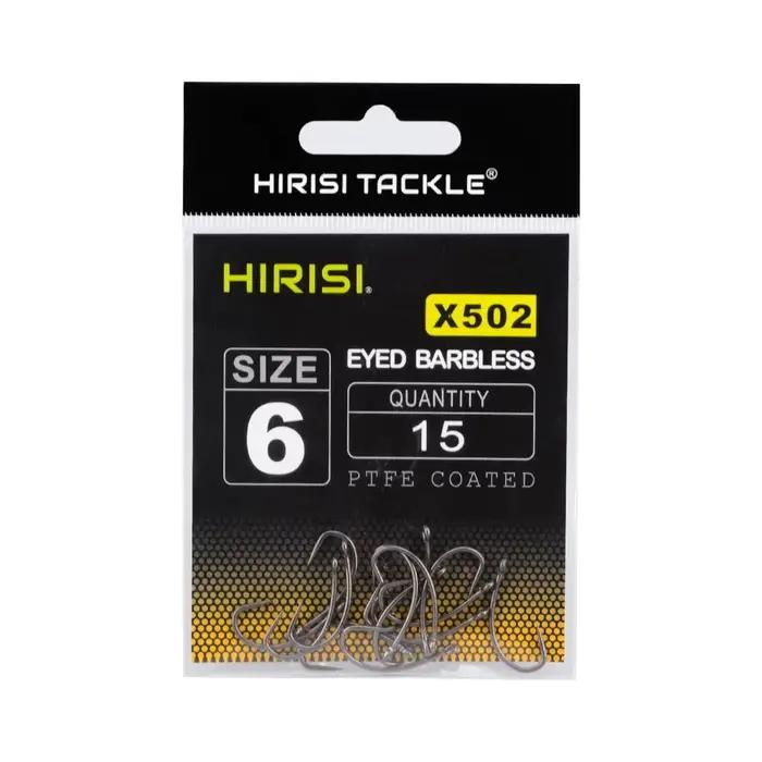 Hameçons Hirisi 15 pièces sans ardillon acier inoxydable haute teneur en carbone revêtus PTFE pour pêche