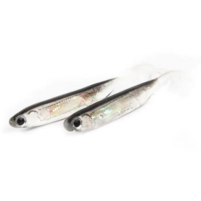 Leurre Souple Pêche 5 Pièces Leurres T Tail Arc-en-Ciel 7CM avec Paillettes pour Truite et Carnassiers