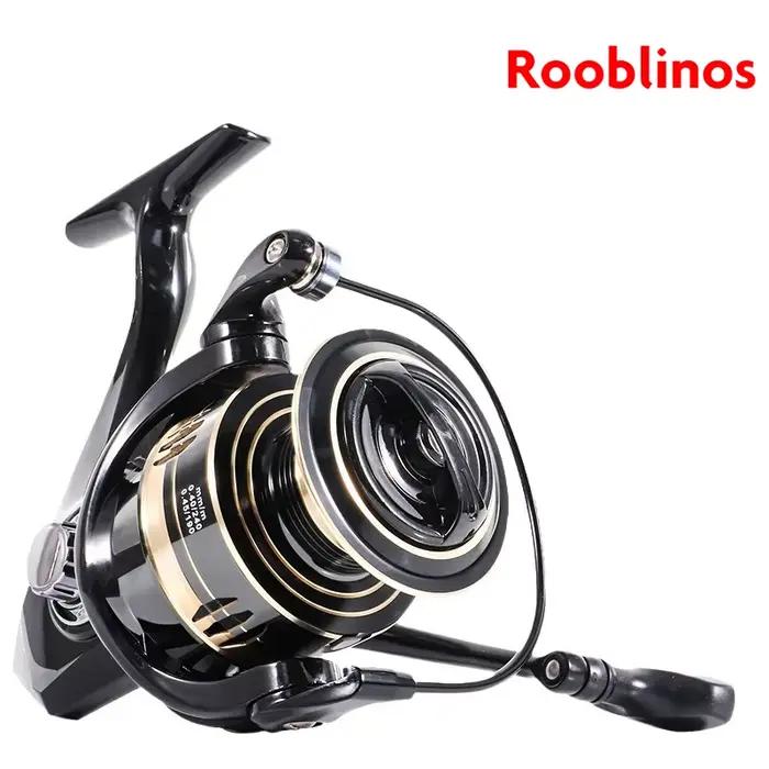 Moulinet spinning Rooblinos MG - Cadre métal frein haute vitesse pour pêche eau douce et mer fluide