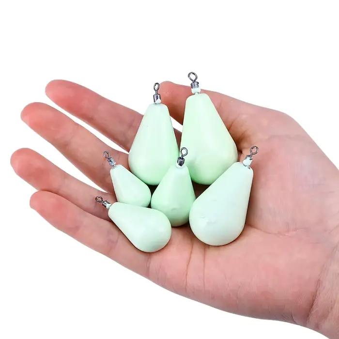 Plombs lumineux pêche plombée 30g à 150g tailles 8-40 - Sinkers brillants nuit mer rivière