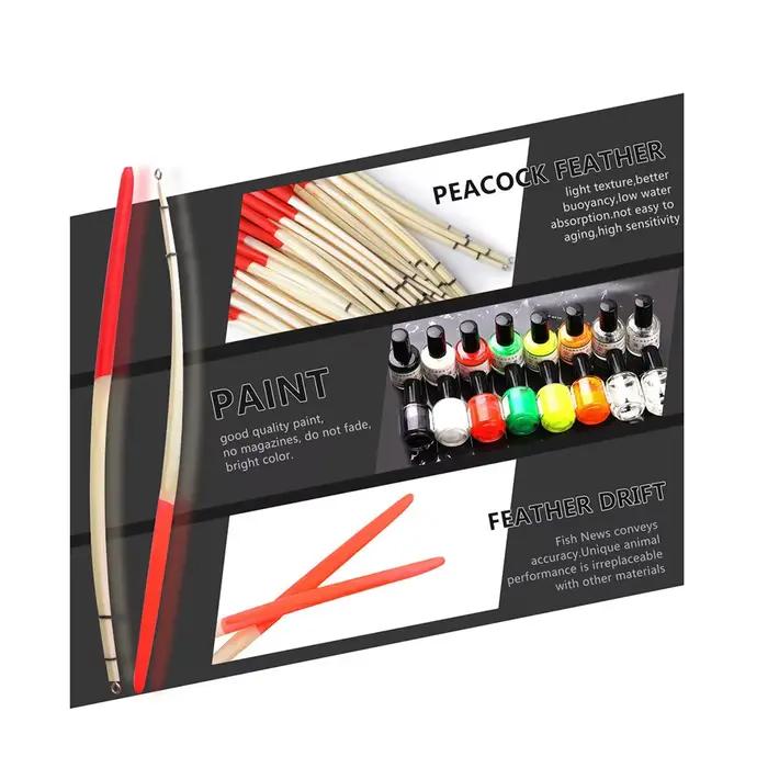 10 flotteurs plume de paon pêche - Feather float hard tail pour montages délicats et pêche fine