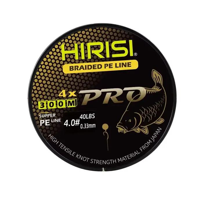 Ligne de pêche carpe Hirisi 4 brins 300 mètres multifilament PE lisse 15-70LB pour pêche sportive
