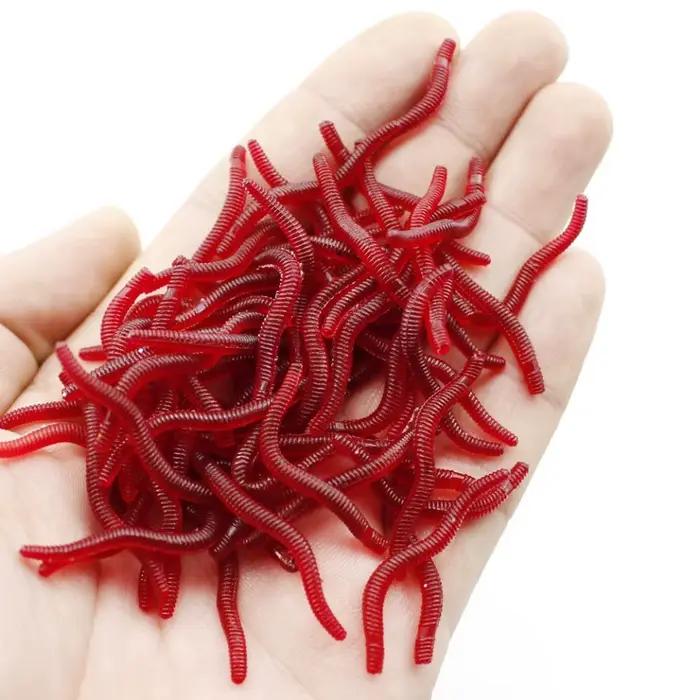 Vers artificiels souples 50-200 pièces 4cm/0.3g - Leurres simulation poisson odeur pour bar