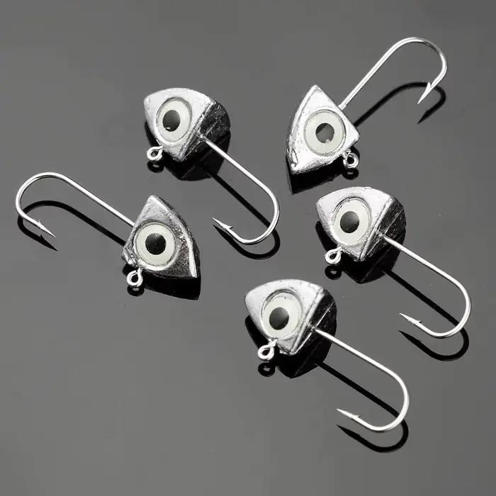 Têtes plombées lumineuses JOHNCOO 8pcs avec œil 3D pour pêche de la glace et du black-bass