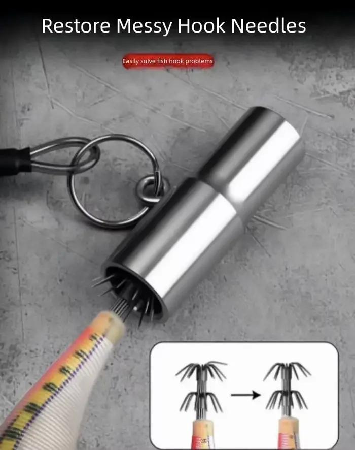 Correcteur hameçon calmar récupérateur aiguille poulpe inox équipement pêche carpe outil professionnel